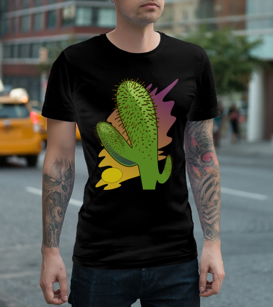Mexico Sunset Cactus Graphic Sunset Colors Spiked Cactus T-Shirt