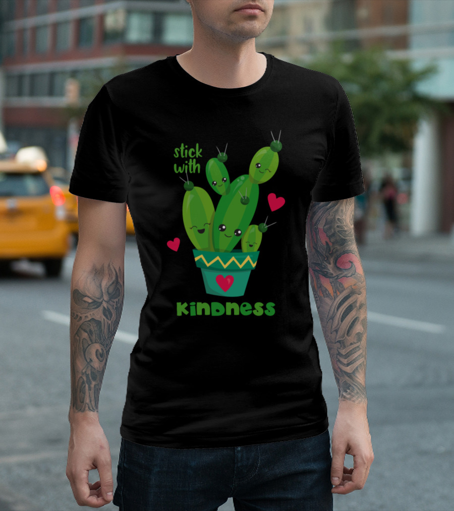 Stick with Kindness Cactus Hearts T-Shirt