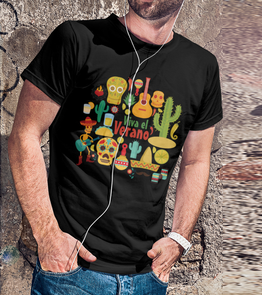 Viva El Verano Funny Cactus Mexican Vibes T-Shirt
