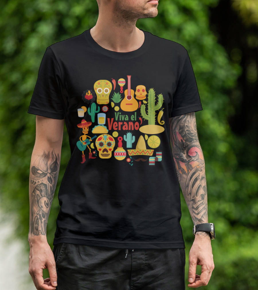Viva El Verano Funny Cactus Mexican Vibes T-Shirt