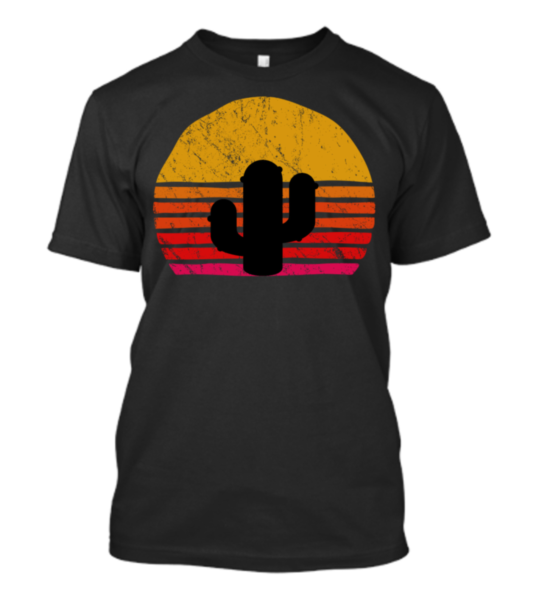Vintage Cactus Tree Retro Sunset T-Shirt