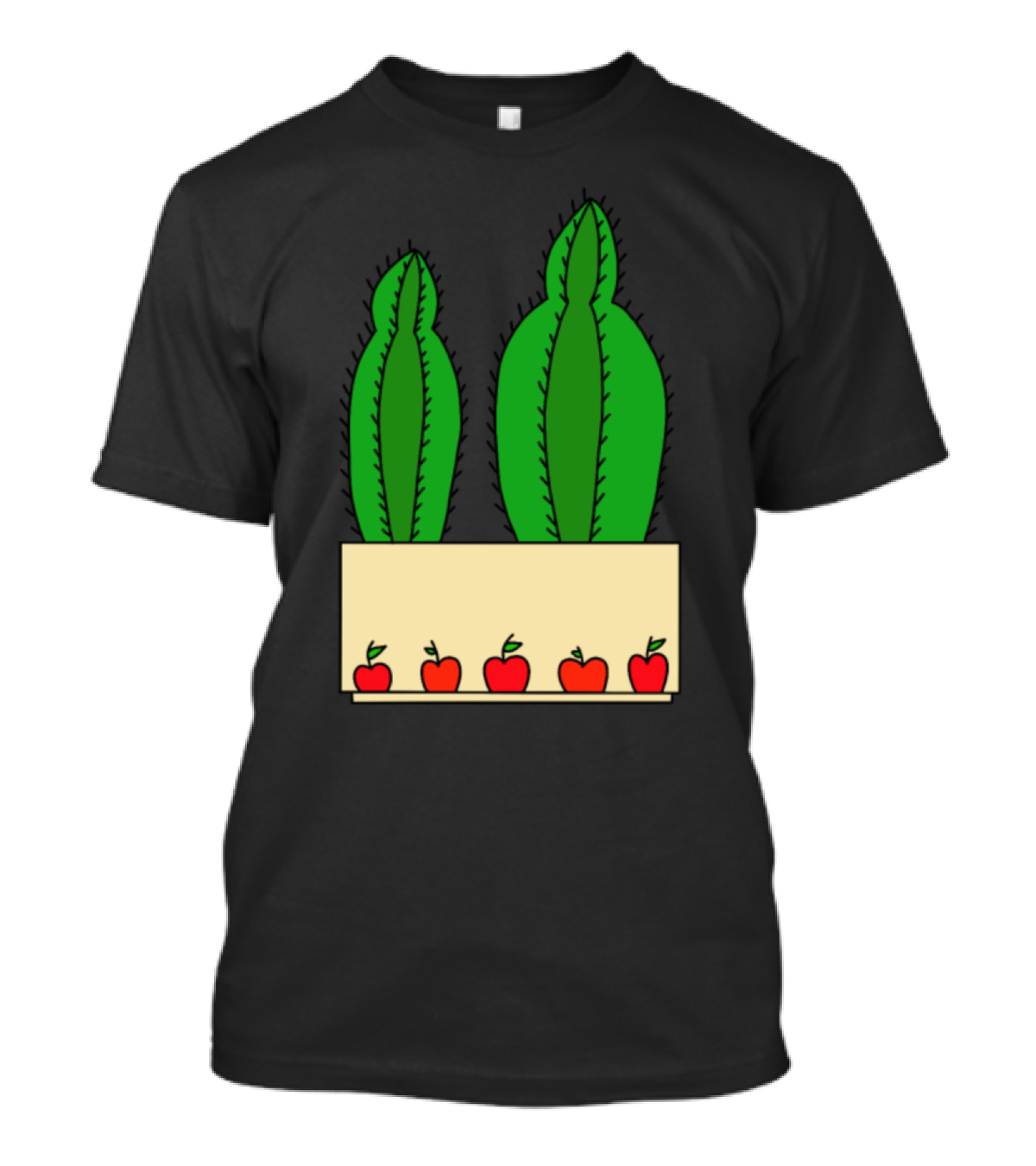 2 Cacti In An Apple Decorated Pot T-Shirt