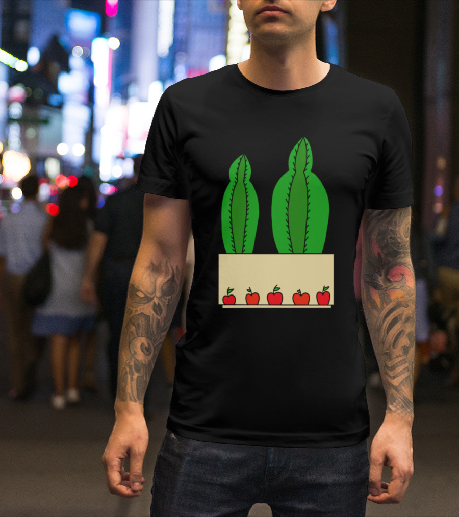 2 Cacti In An Apple Decorated Pot T-Shirt