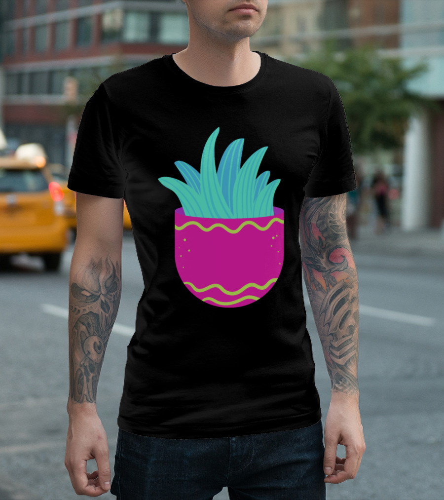 Aloe Vera In Bright Pink Decorative Pot T-Shirt