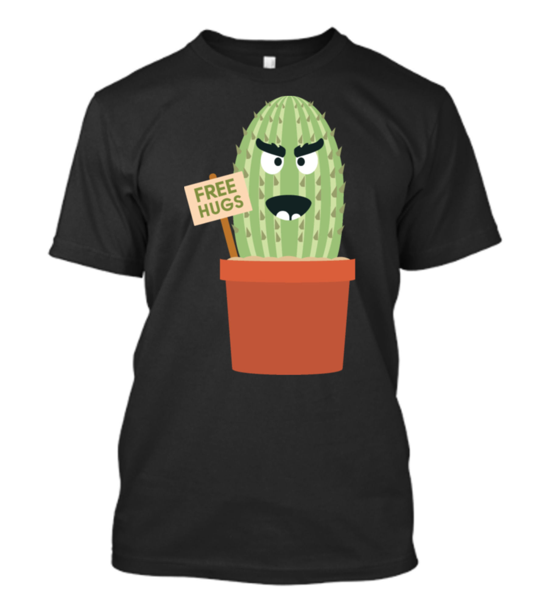 Free Hugs Angry Cactus Pot T-Shirt