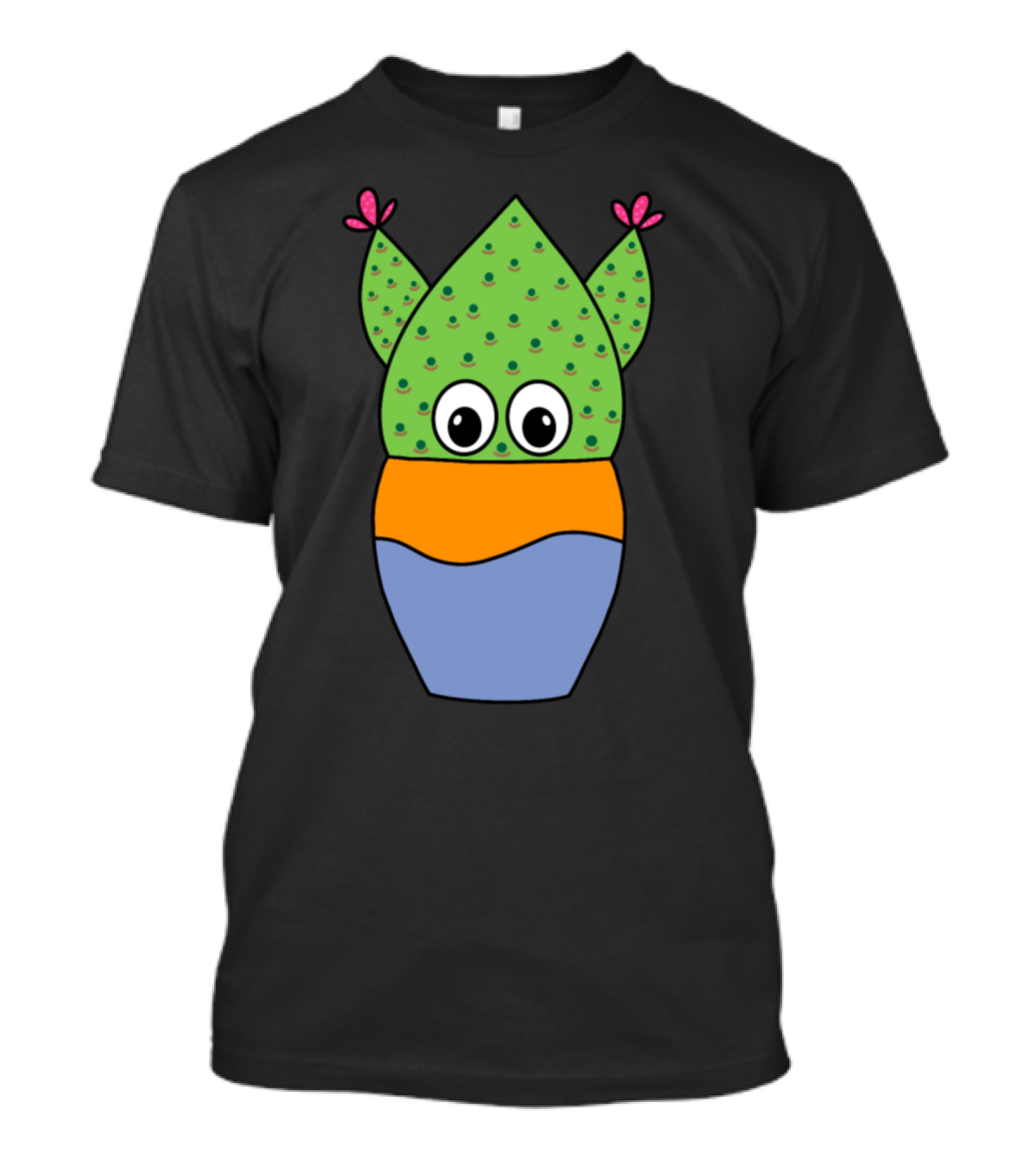 Playful Beavers Tail Cactus Cartoon In Colorful Jar T-Shirt