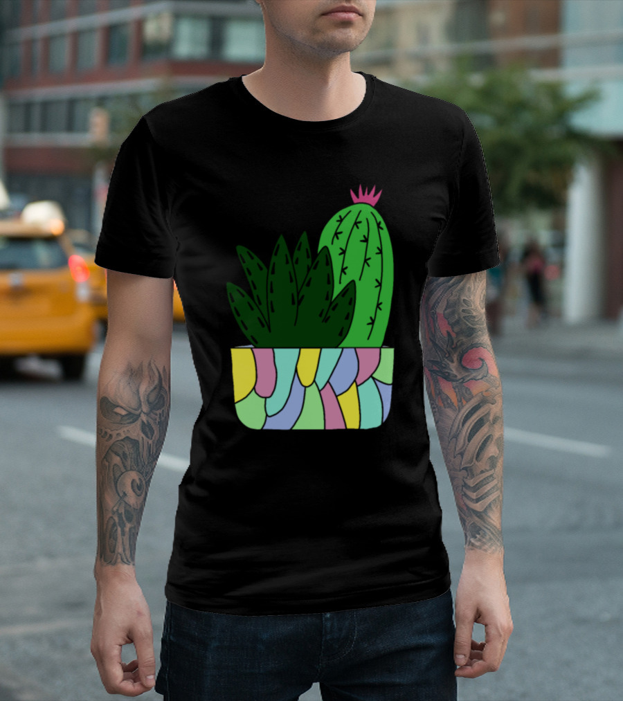 Best Cactus Succulent Friends in Colorful Pot T-Shirt