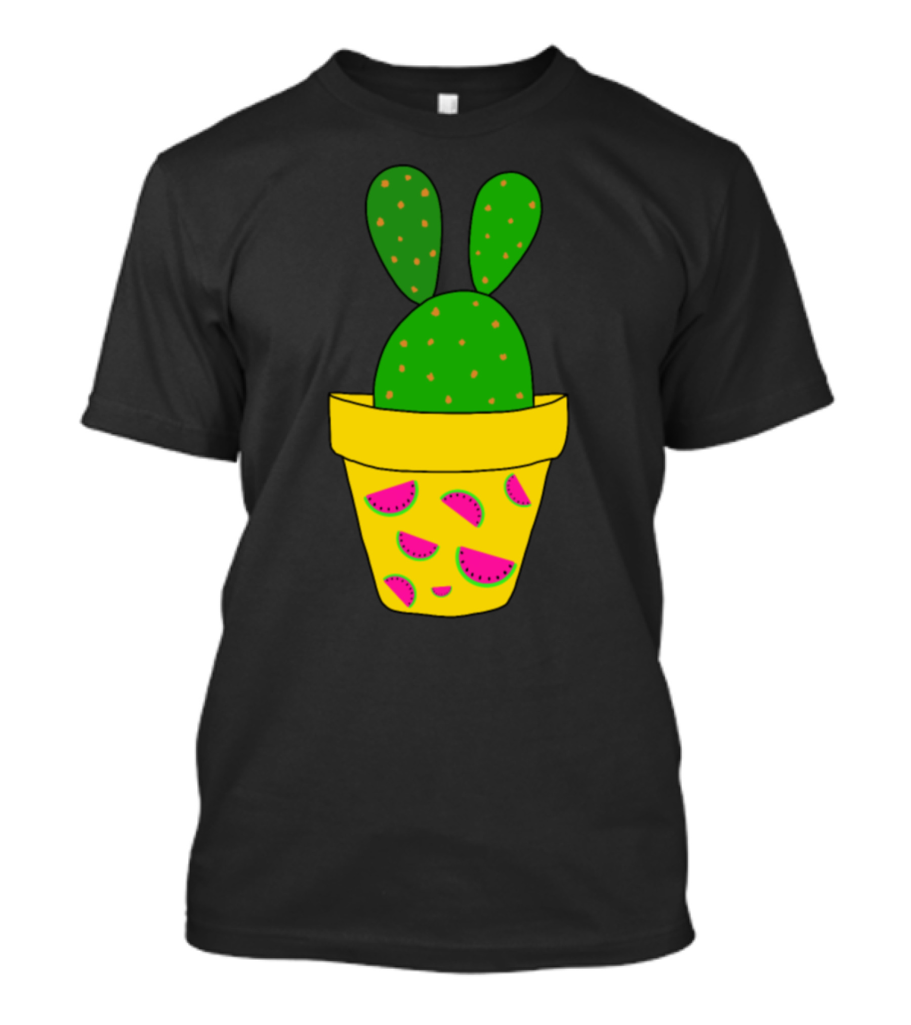 Bunny Ears Cactus In Watermelon Pot T-Shirt