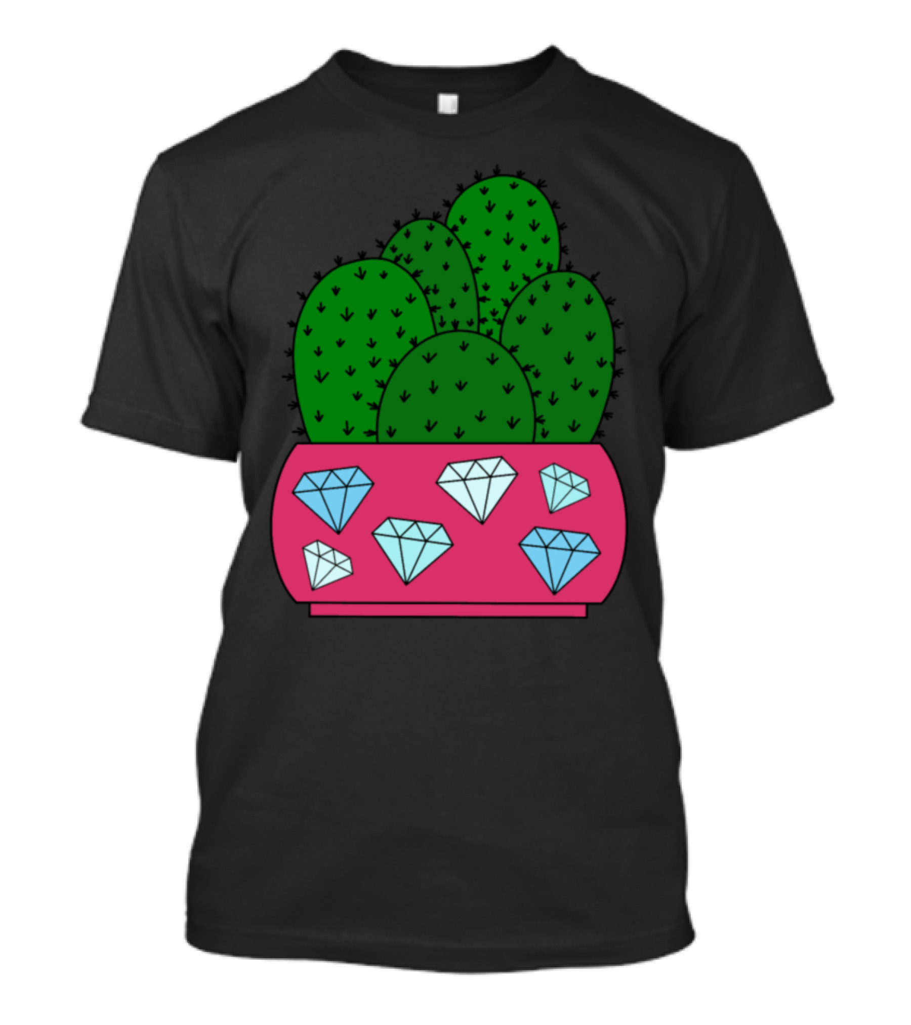 Cacti Cluster In Gem-Inlaid Planter T-Shirt