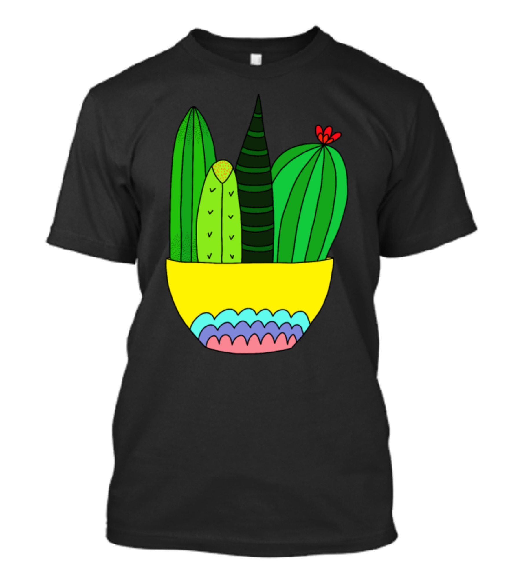 Cactus Succulent Arrangement Colorful Pot T-Shirt