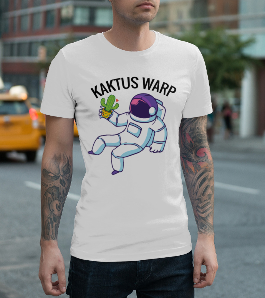 Kaktus Warp Astronaut Holding Cactus T-Shirt