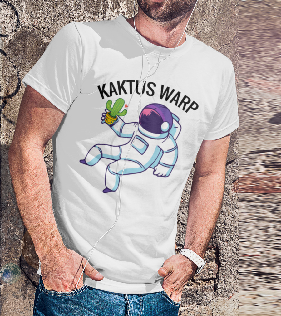 Kaktus Warp Astronaut Holding Cactus T-Shirt