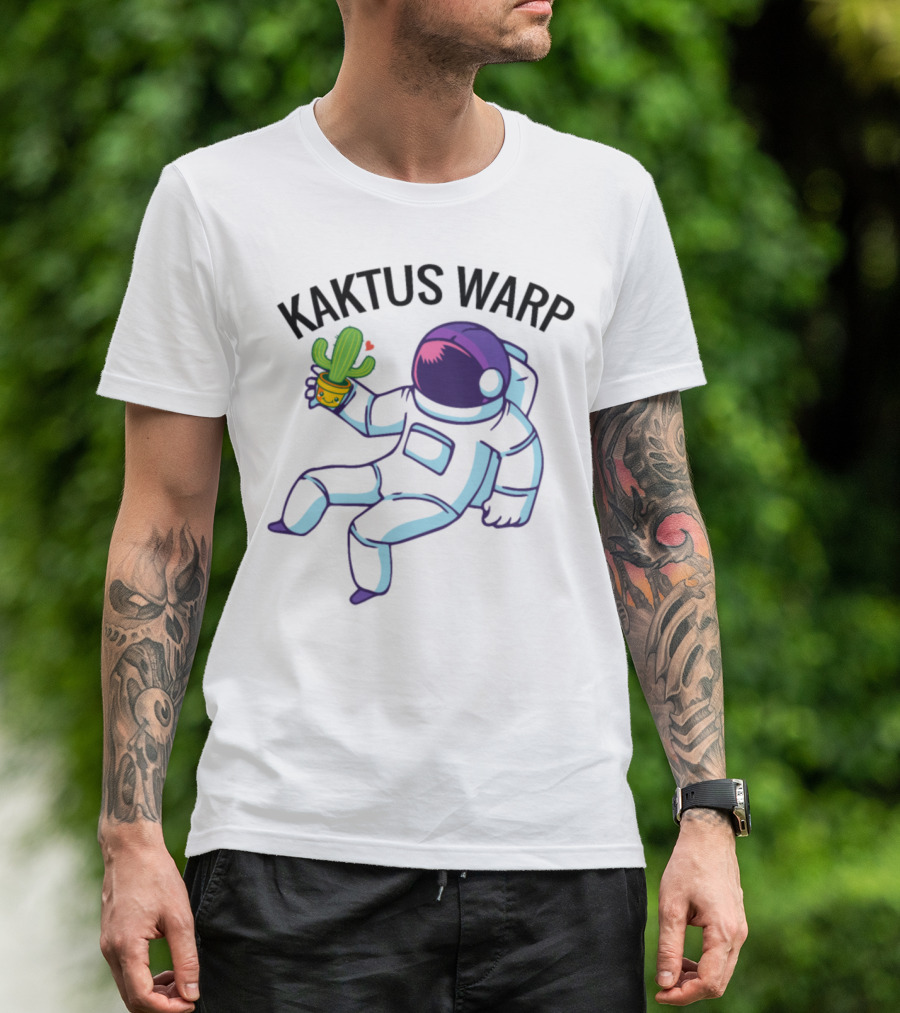 Kaktus Warp Astronaut Holding Cactus T-Shirt