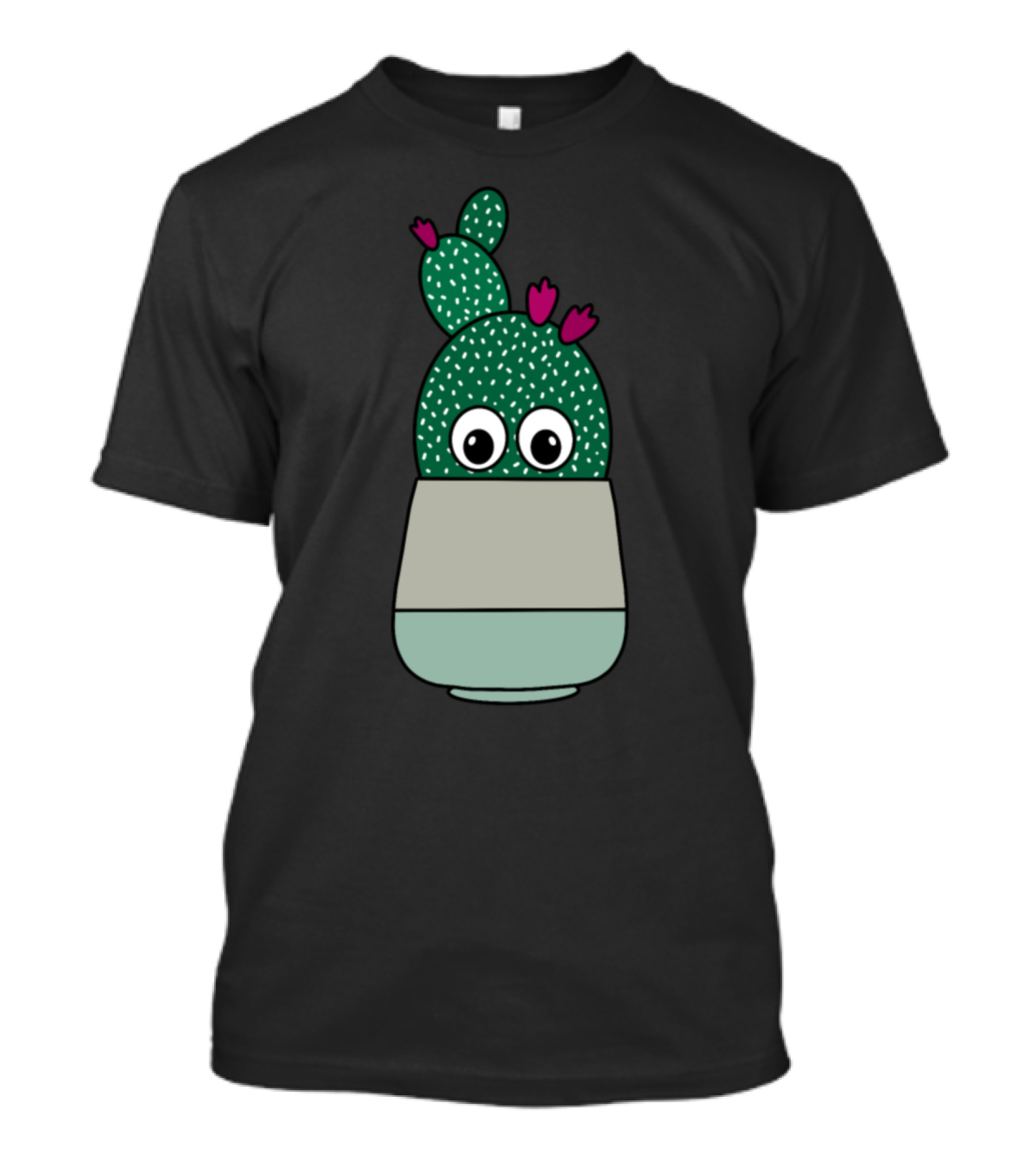 Cactus With Pretty Flower Big Eyes T-Shirt