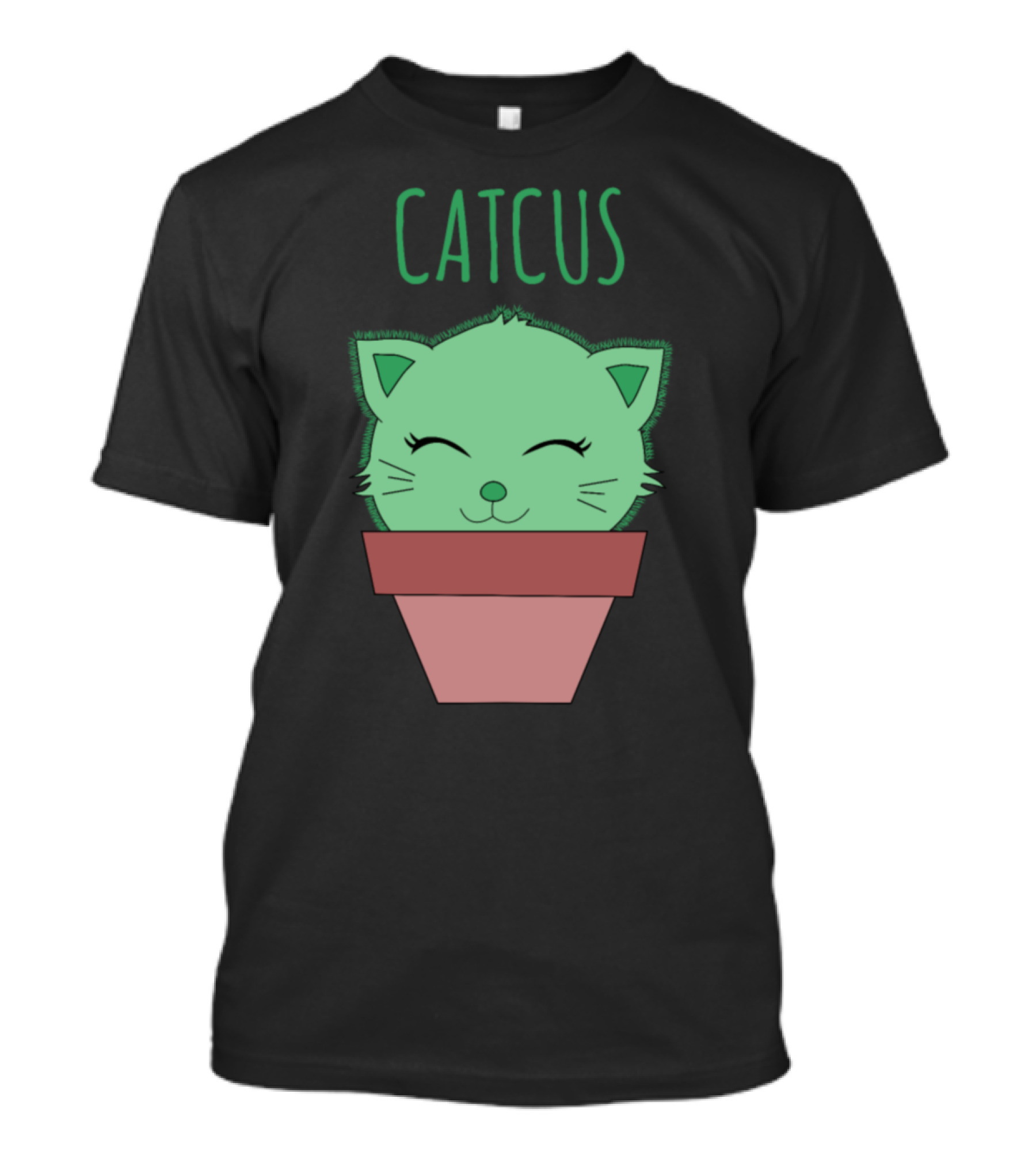 Cat Lovers Catcus Funny Cactus Cat Pun Adorable Plant Kitty T-Shirt