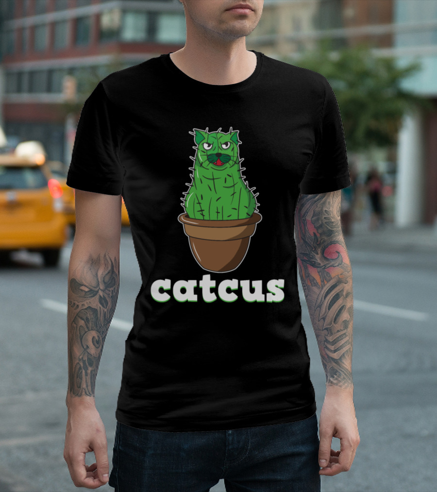 Catcus Cat Cactu Succulent Cacti Funny Comic 7f T-Shirt