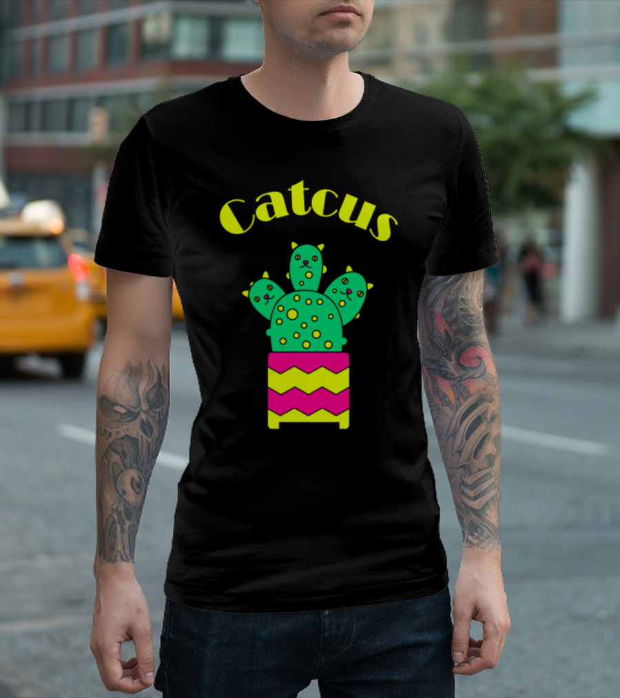 Catcus Cactus Kitty Kitten In Pot T-Shirt