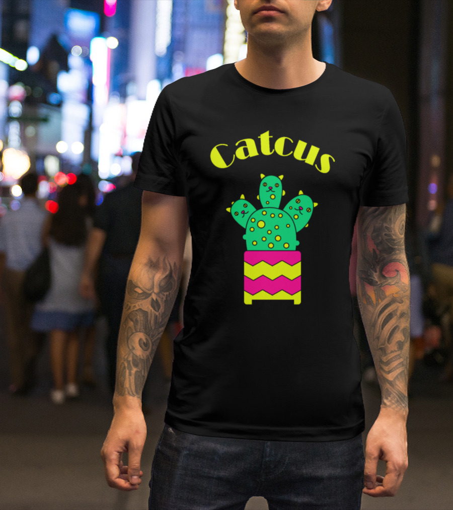 Catcus Cactus Kitty Kitten In Pot T-Shirt