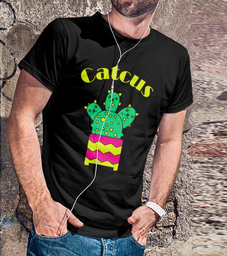 Catcus Cactus Kitty Kitten In Pot T-Shirt