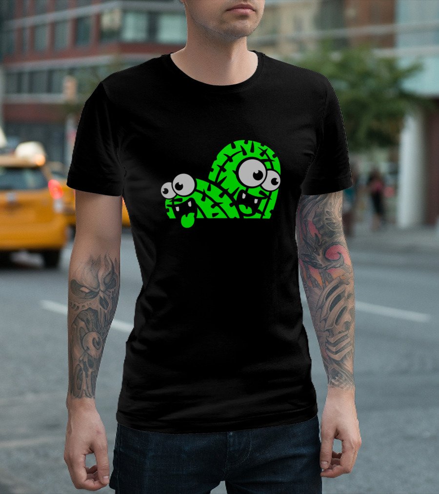 Comic Cartoon Cactus Funny Face Little Ground T-Shirt