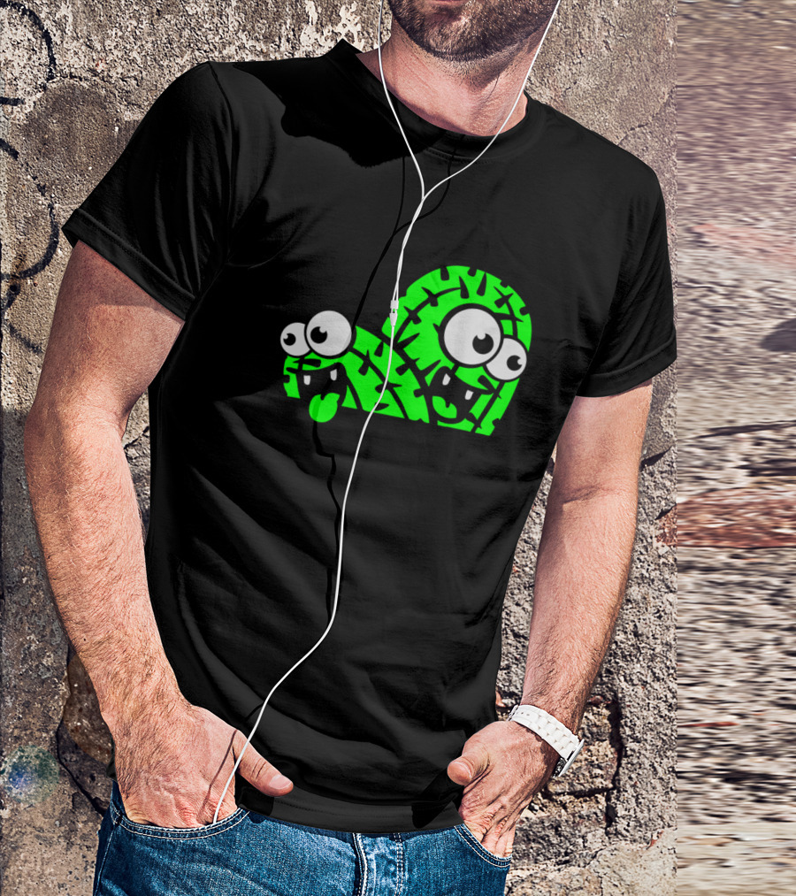 Comic Cartoon Cactus Funny Face Little Ground T-Shirt
