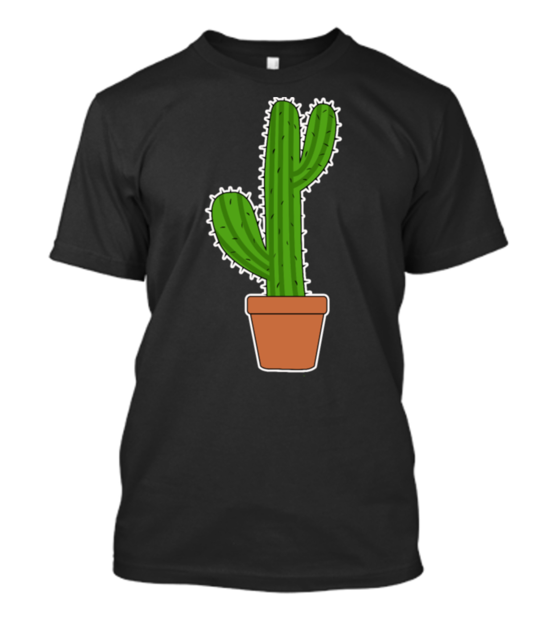 Comic Kawaii Cactus Desert Plant In Pot T-Shirt