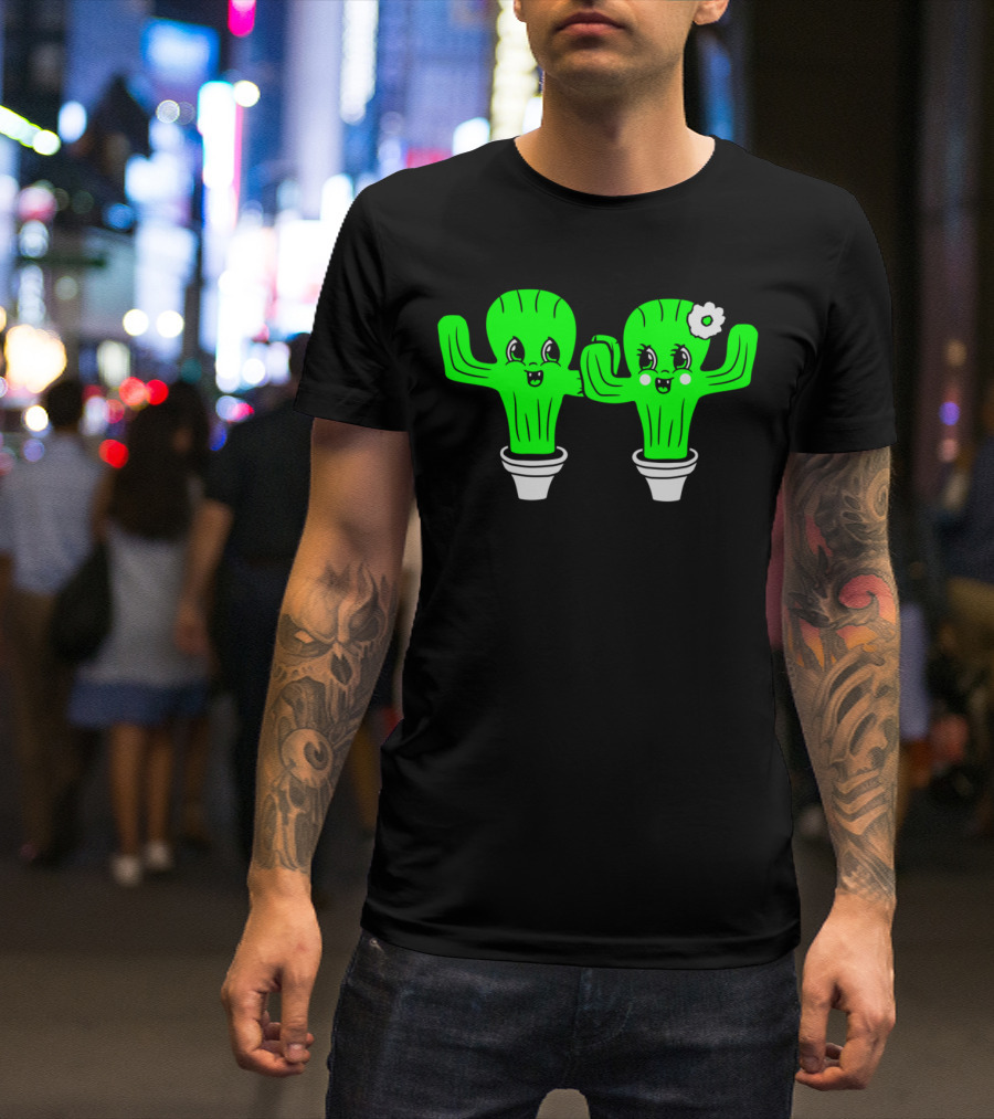 Couple Love Cactus Woman Man Female Male Girl Boy T-Shirt