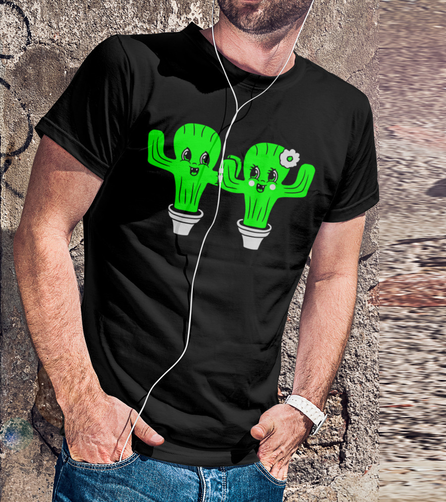 Couple Love Cactus Woman Man Female Male Girl Boy T-Shirt