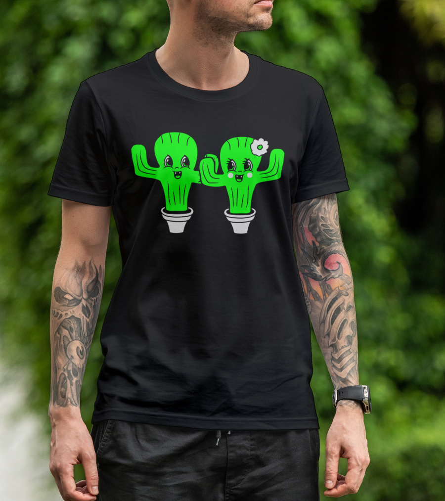 Couple Love Cactus Woman Man Female Male Girl Boy T-Shirt