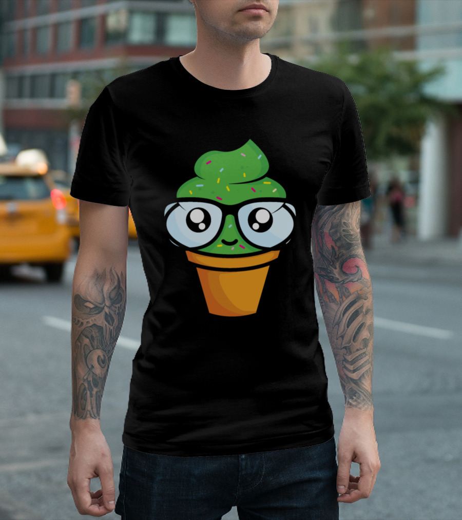 Crazy But Genies Cute Plant With Glasses And Sprinkles T-Shirt