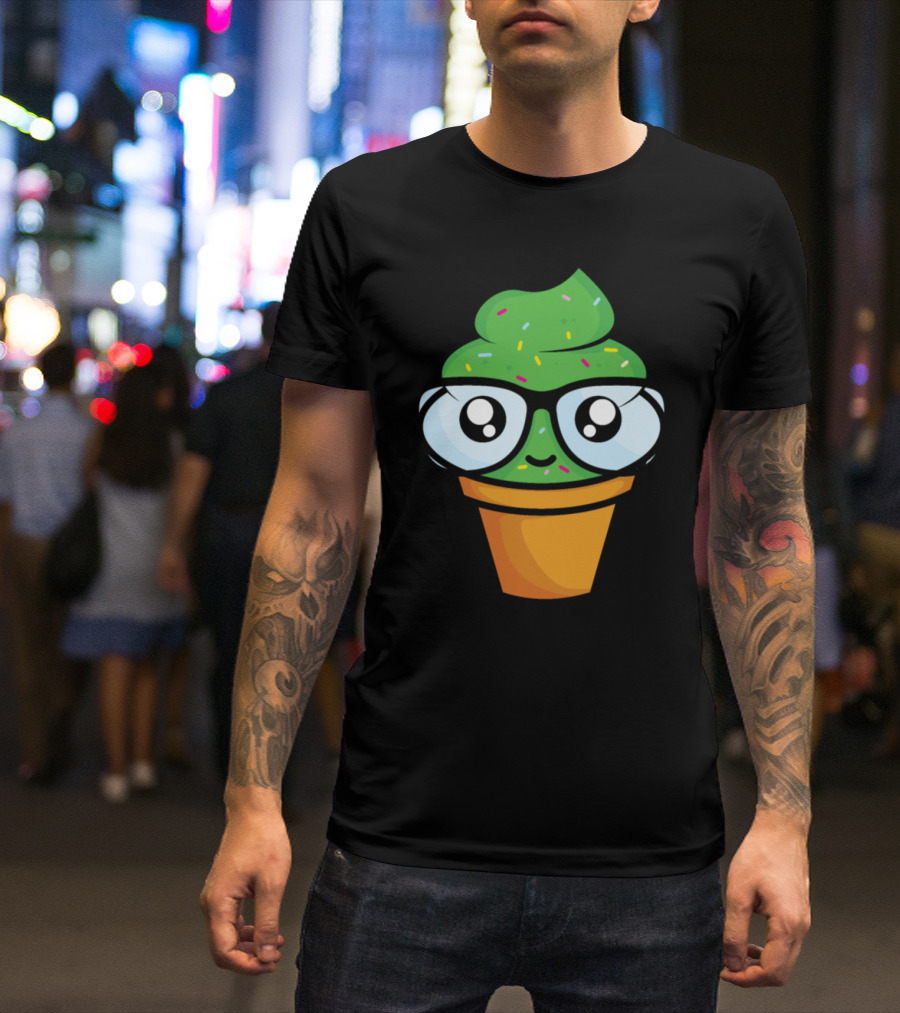 Crazy But Genies Cute Plant With Glasses And Sprinkles T-Shirt