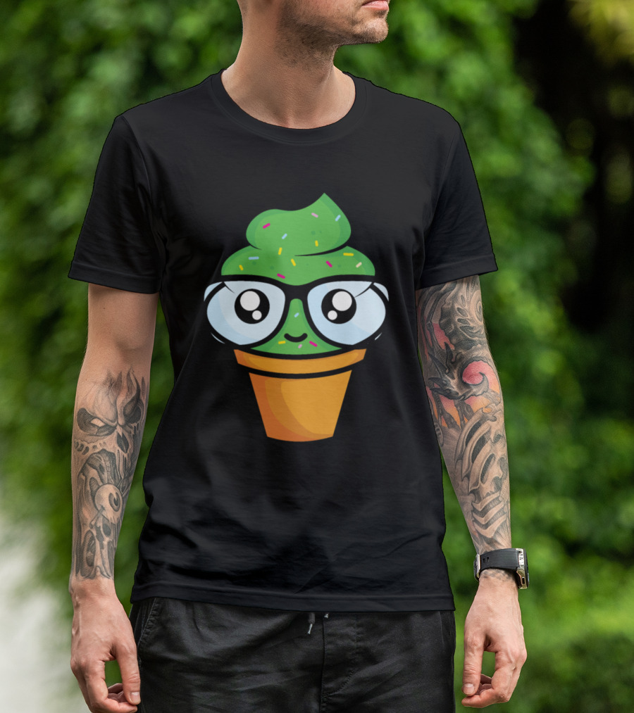 Crazy But Genies Cute Plant With Glasses And Sprinkles T-Shirt