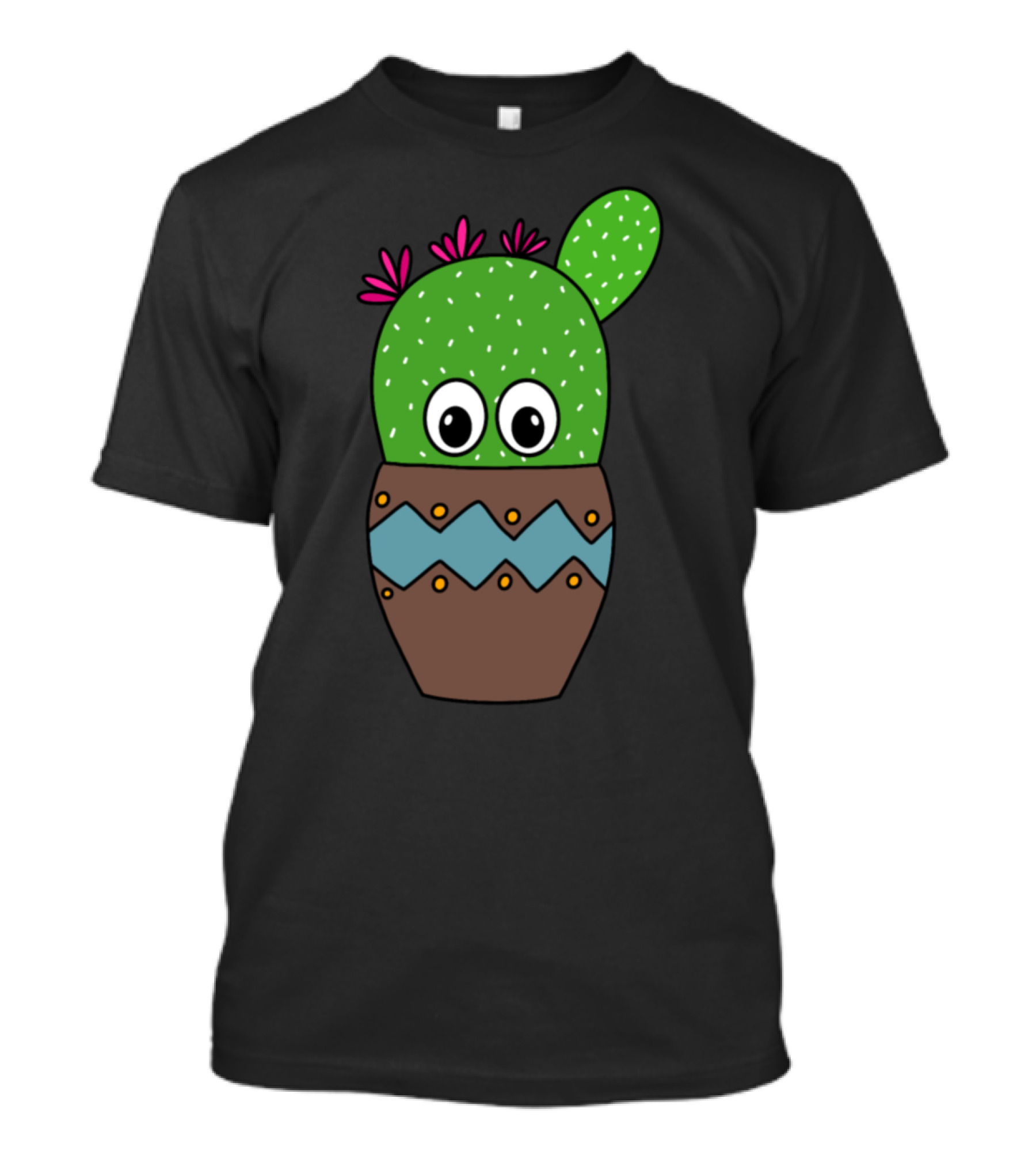 Cute Beavers Tail Cactus With Eyes In Earthen Pot T-Shirt