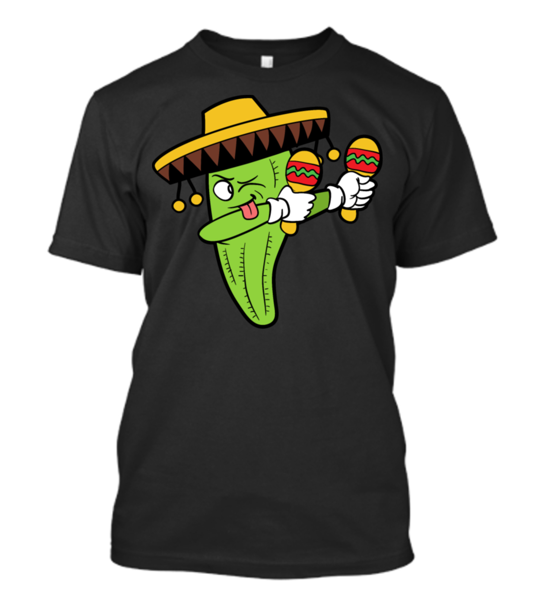 Dabbing Cactus In Sombrero With Maracas Dance Moves T-Shirt