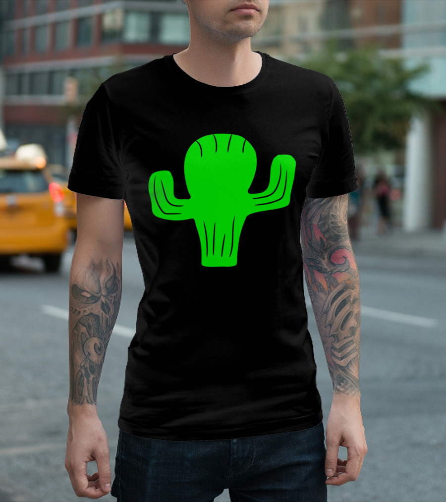 Desert Sweet Cute Little Cactus Comic Cartoon Green Cactus T-Shirt
