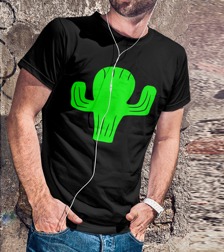 Desert Sweet Cute Little Cactus Comic Cartoon Green Cactus T-Shirt