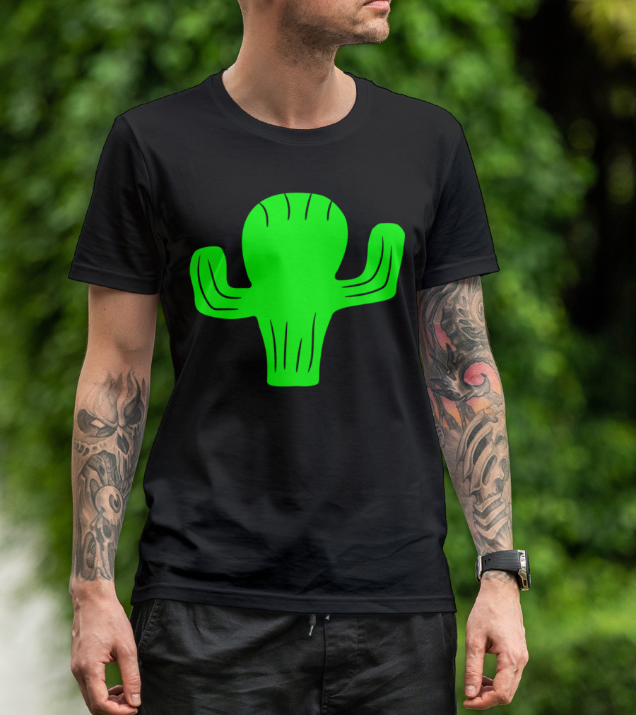 Desert Sweet Cute Little Cactus Comic Cartoon Green Cactus T-Shirt