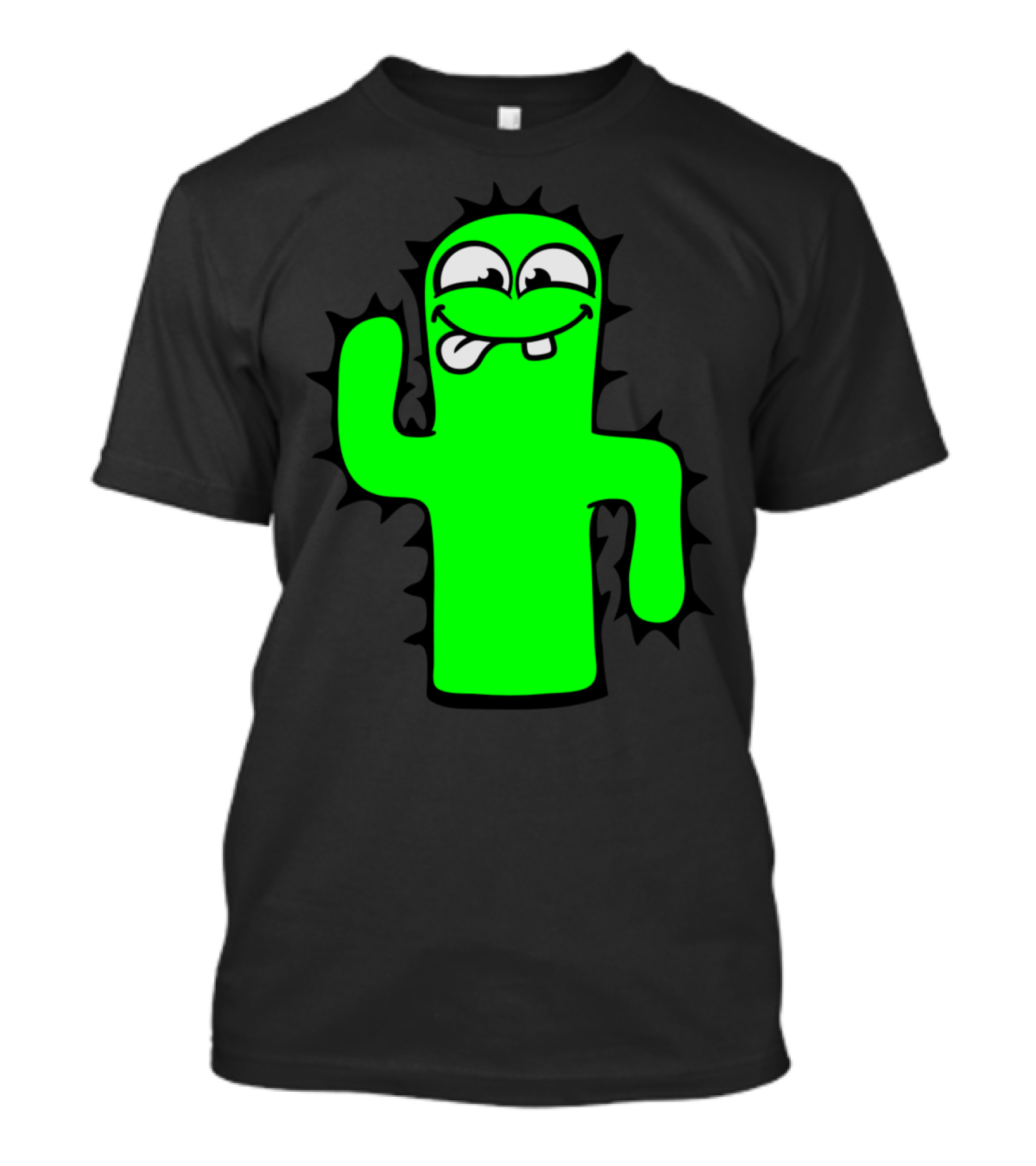Funny Cartoon Cactus Face Natural Sweet Comic T-Shirt