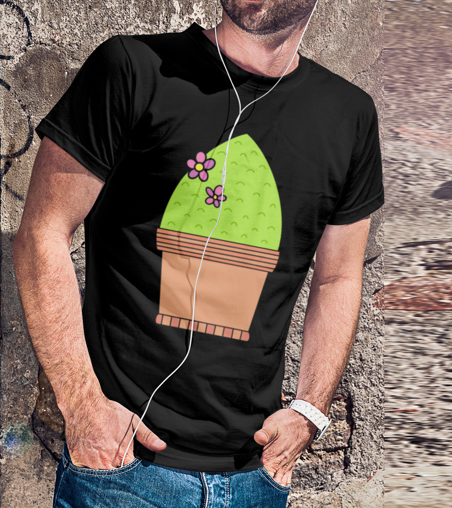 Fancy Suburban Cactus Potted With Flowers T-Shirt