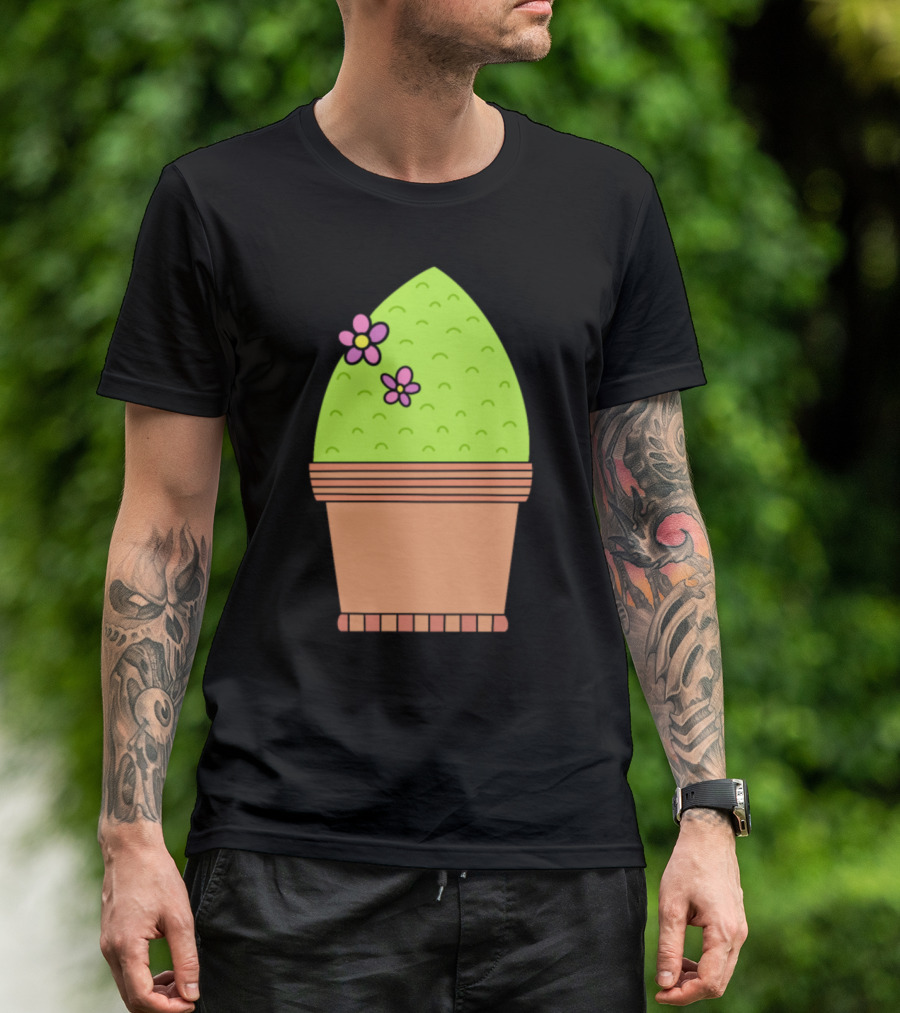 Fancy Suburban Cactus Potted With Flowers T-Shirt