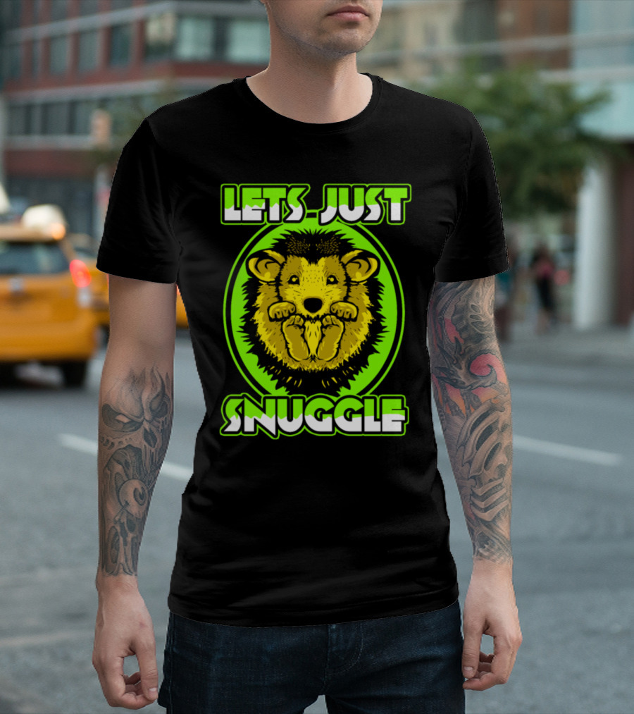 Hedgehog Let's Just Snuggle Retro 70s Vintage Animal Lover T-Shirt