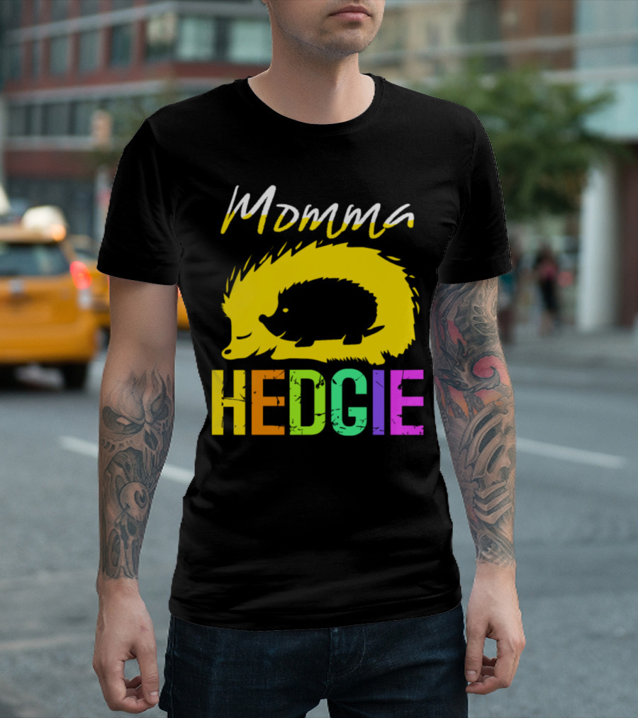 Momma Hedgie Hedgehog Retro 70s Vintage Animal Lover T-Shirt