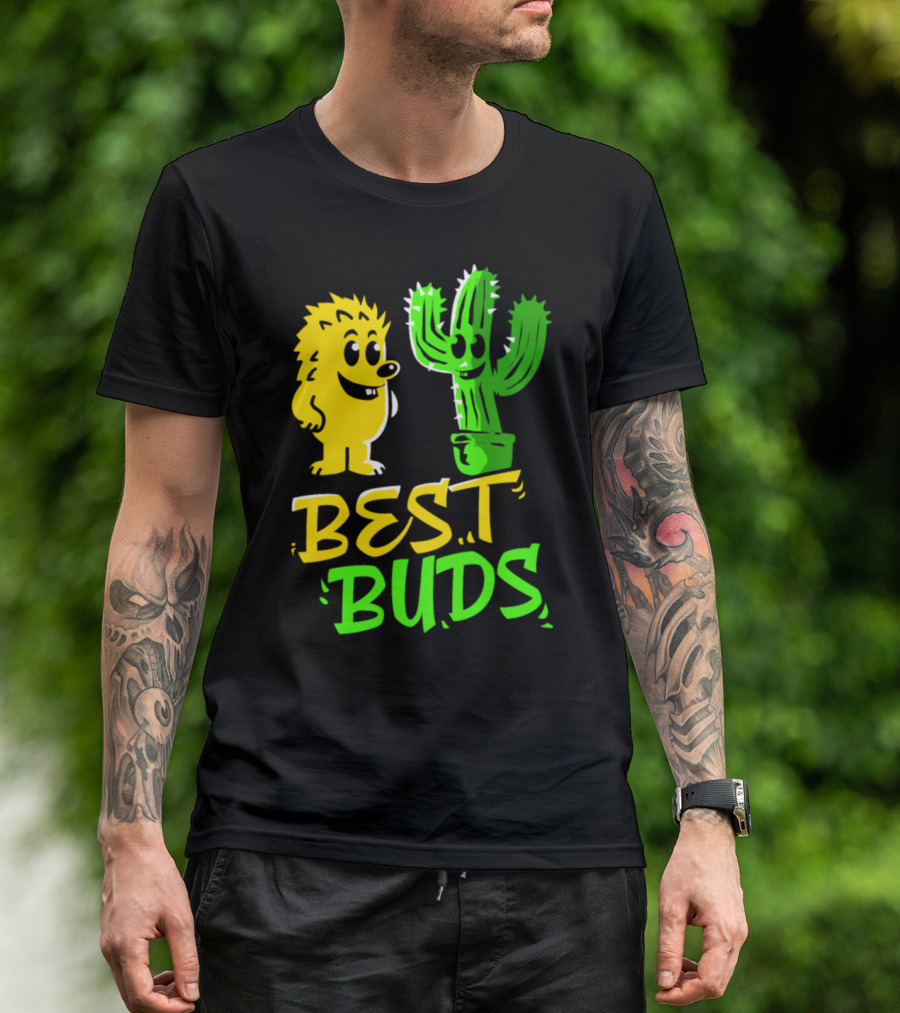 Best Buds Hedgehog Retro 70s Vintage Animal Lover Y0 T-Shirt