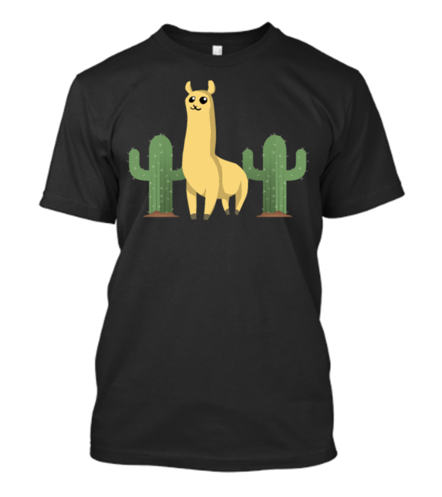 Llama And Cactus Spiny Cactus Cute Llama Surrounded By Green Cacti T-Shirt
