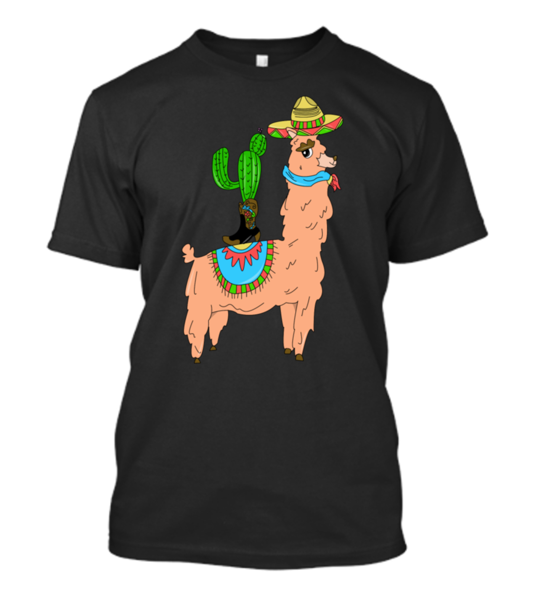 Mexican Llama Sombrero Cactus Boot Funny Lover T-Shirt