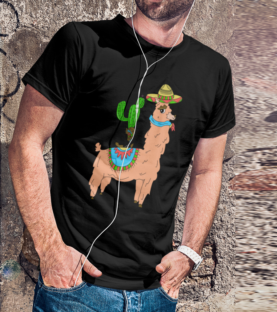 Mexican Llama Sombrero Cactus Boot Funny Lover T-Shirt