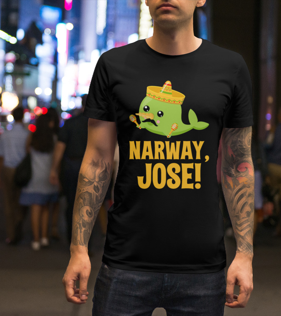Narway Jose Sombrero Maracas Mustache Narwhal T-Shirt