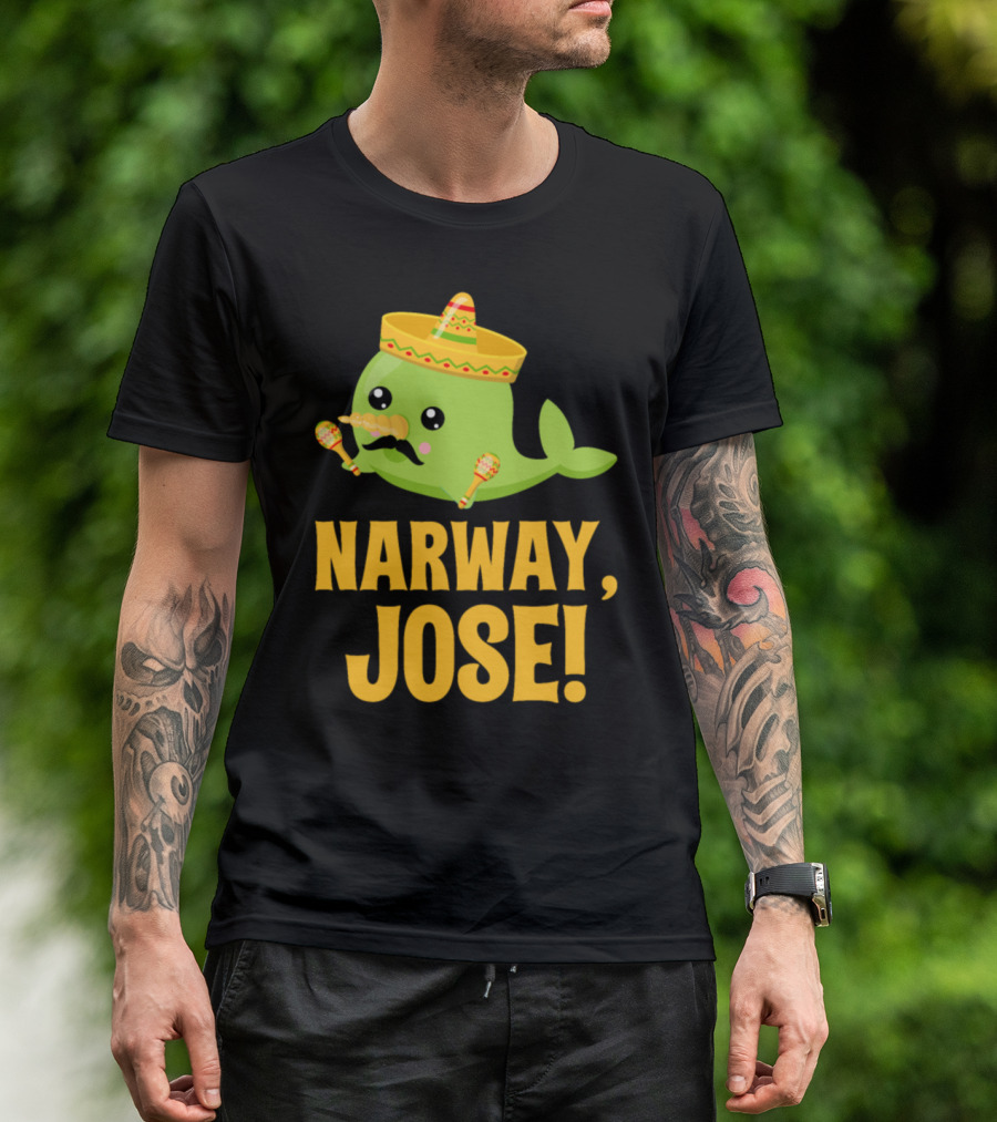 Narway Jose Sombrero Maracas Mustache Narwhal T-Shirt