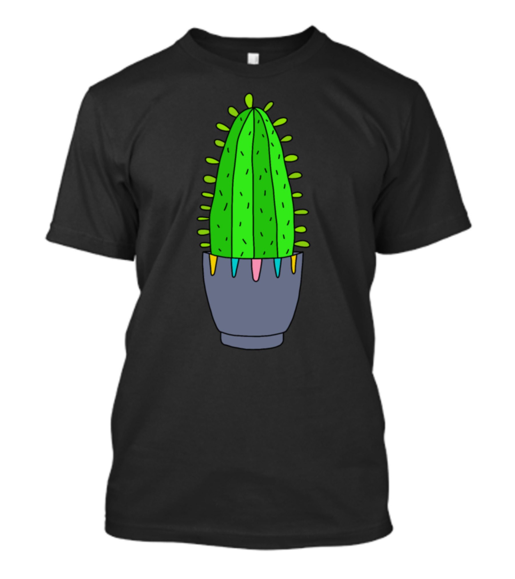 Nice Cactus In Colorful Tipped Purple Pot T-Shirt
