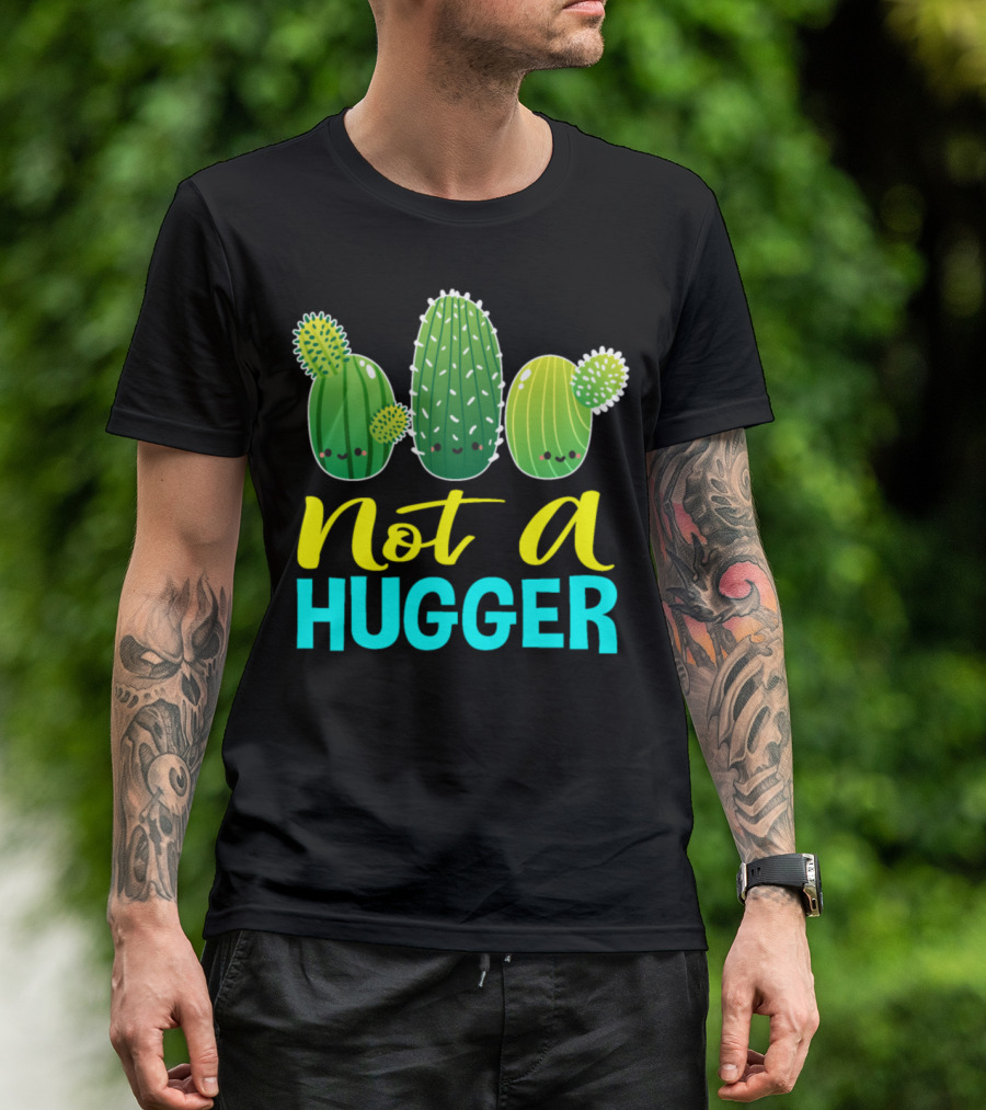 Not A Hugger Cute Cactus Cacti Trio Whimsical T-Shirt